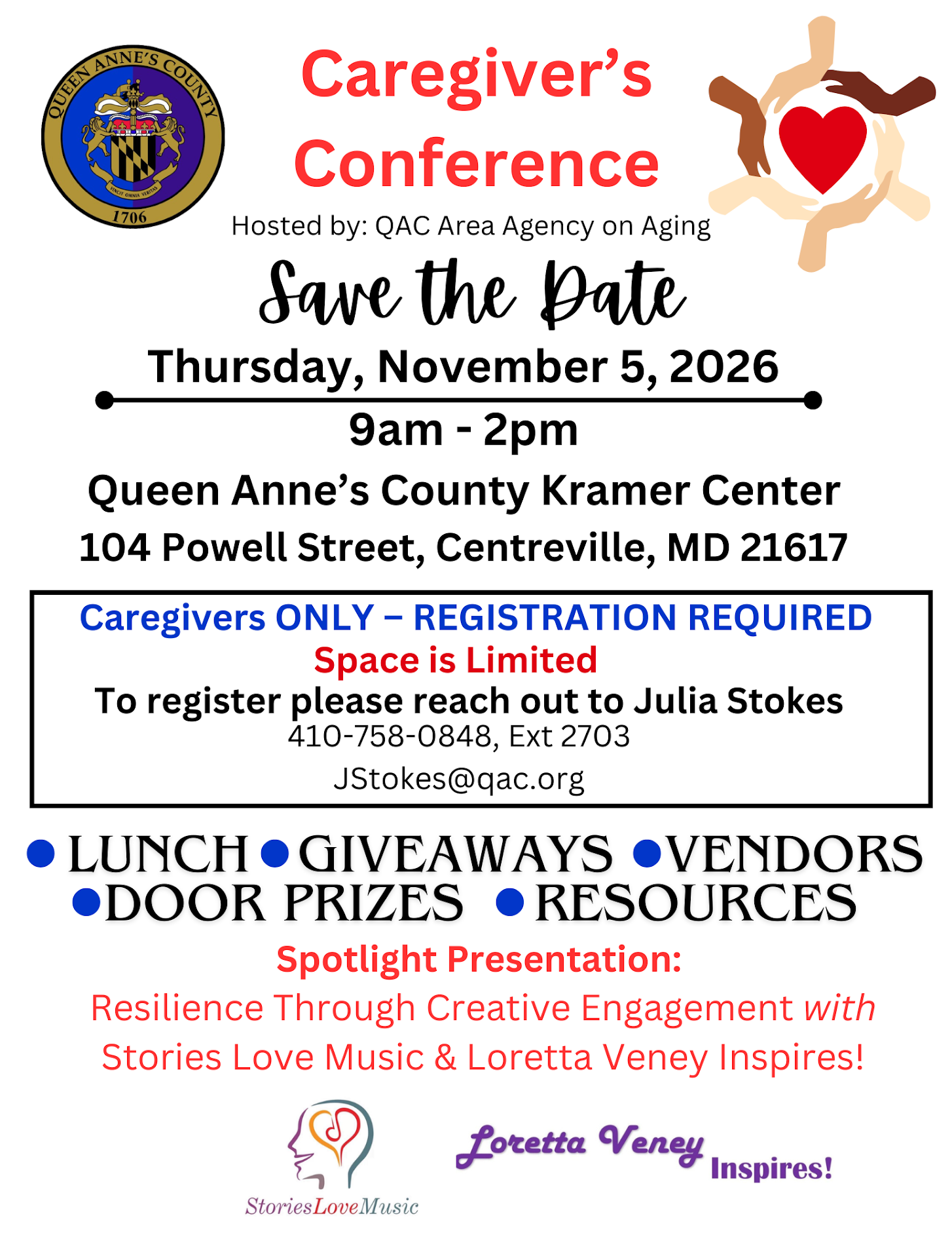 Stories Love Music Caregiver's Conference event flyer